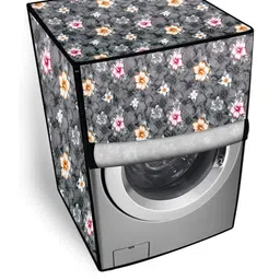 The Furnishing Tree Washing Machine Cover Floral Grey Compatible for Samsung 7 Kg Fully-Automatic F-image-90