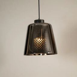 Whispering Homes Conical Mesh Hanging Light - Chrome-image-63