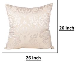 Home Cream-Coloured & Silver-Toned Set of 2 Ethnic Motifs Square Cushion Covers image 3