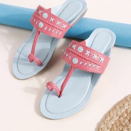 Try Me Women Ethnic One Toe Kolhapuri Flats-image-72