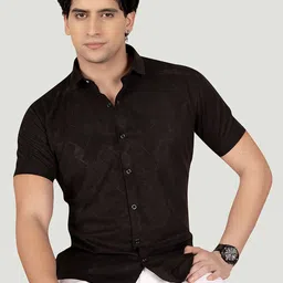 ALMATY Men Comfort Slim Fit Opaque Printed Casual Shirt-picture-33