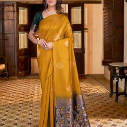 STYLEELITE Woven Design Zari Pure Silk Saree-image-37