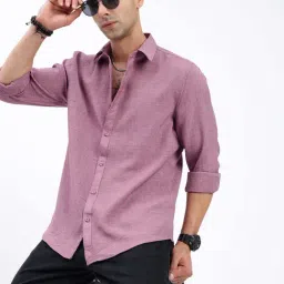 showoffff SHOWOFF Purple Cotton Slim fit Solid Shirt-picture-44