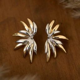 ToniQ Gold Leaf Stud Earrings For Women-image-60