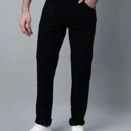 Cantabil Black Denim Regular fit Solid Jeans-image-23