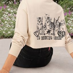 DressBerry Cat Woman Boxy Crop Sweatshirt-image-23