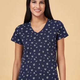Dreamz by Pantaloons Navy Cotton Printed Top-image-100