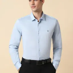 Allen Solly Blue Cotton Slim Fit Shirt-picture-27