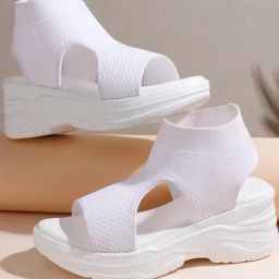 TRYME Women's White Sling Back Sandals-image-9