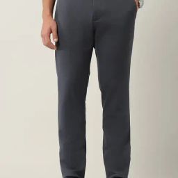 Ad By Arvind Grey Cotton Slim Fit Trousers-picture-25