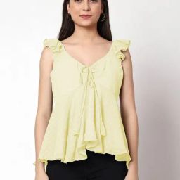 Prettify Yellow Self Design Top-picture-47