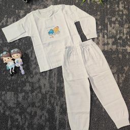 Zankhi Kids-Unisex Sea Green Pure Cotton Clothing Set-image-7