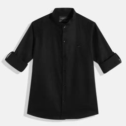 CHARCHIT Boys Black Cotton Solid Shirt-image-87