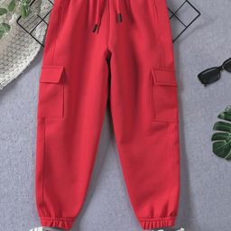 YK X Trampoline Kids Cotton Mid-Rise Cargo Joggers-picture-29