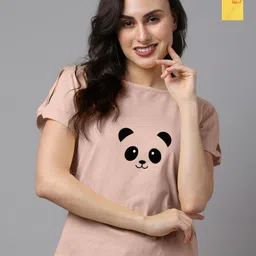 Friskers Women Pack Of 2 Graphic Printed Round Neck Cotton T-shirts-image-64