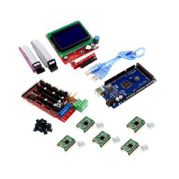RAMPS 1.4 3D PRINTER CONTROLLER+Mega2560 with Cable compatible with Arduino +5Pcs 4988 Driver With Heat Sink+LCD 128×64 Display Kit image 1