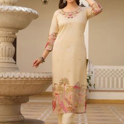 VAAZI CREATOR Women Floral Embroidered Kurta with Trousers & Dupatta-picture-29