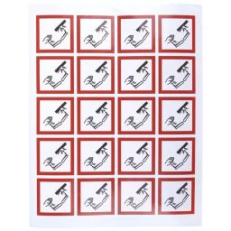 RS PRO Black, Red, White Gloss Polymeric Vinyl Safety Labels 40 mm x 40 mm Model No 8187739 (1 Bag of 20)-image-30