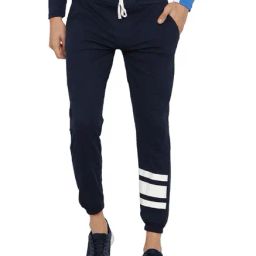 Campus Sutra Blue Cotton Joggers-image-33