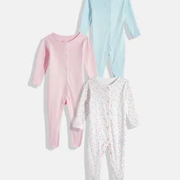 mothercare Infants Pack Of 3 Pure Cotton Sleepsuits-image-68