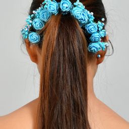 Silvermerc Designs Women Blue & Black Set Of 10 Lace U Pins-17