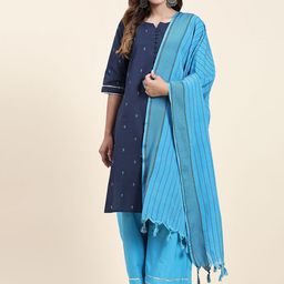 Anushil Women Ethnic Motifs Embroidered Regular Gotta Patti Kurta with Palazzos & With Dupatta-image-30