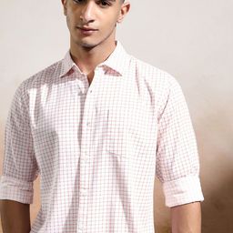 HIGHLANDER Men Slim Fit Opaque Checked Casual Shirt-image-93