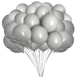 Chocozone Metallic Birthday Party Balloons Grey - Pack Of 100-9