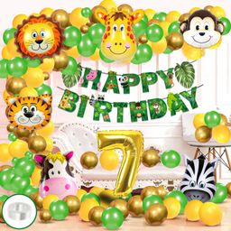 Zyozi Jungle Safari Birthday Decoration Items Multicolor - Pack of 84-13