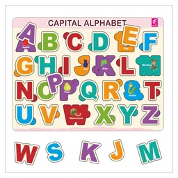 WISSEN Wooden Hide and See Capital Alphabet Puzzle-26 Pieces-picture-4