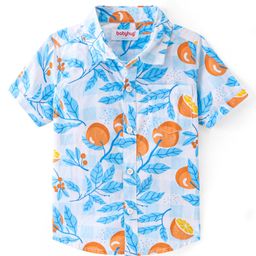 Babyhug Cotton Woven Half Sleeves Shirt with Orange Fruit Print - Multicolor-image-58