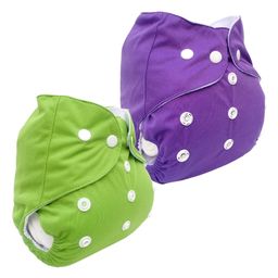 Sparkle Joy Free Size Reusable Cloth Diaper Without Insert Pack Of 2 - Green & Purple-6