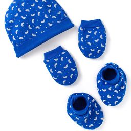 Doodle Poodle Interlock Knit Cap Mittens & Booties with Rainbow Print- Blue-picture-27