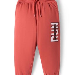 Taeko Looper Knit Full Length Lounge Pant with Text Print - Red-picture-11