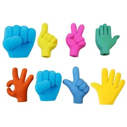 Comercio New Hand Shape Gestures Erasers Pack Of 4 - Color & Design May Vary-picture-7