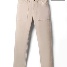 Pine Kids Woven Full Length Washed Denin Jeans - Beige-picture-3