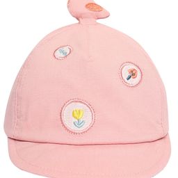 Kidofash Cotton Floral Embroidered & Animal Bird Applique Detailed Cap - Pink-image-84