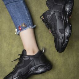Shoetopia Solid Sneakers - Black-image-98