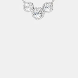 Sparkles Lab Grown Diamond 2.3 Carat Round Triple Halo Pendant Necklace-image-54