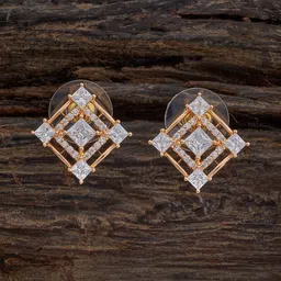 Kushal's Fashion Jewellery Cubic Zirconia Gold-Plated Square Studs-17