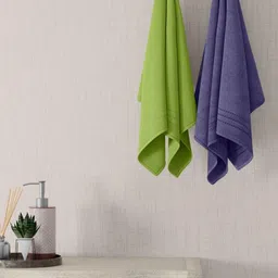 home expressions Grey & Purple 2 Pieces Pure Cotton 380 GSM Towel Set-picture-17