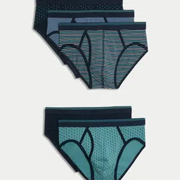 Marks & Spencer Pack Of 5 Printed Basic Briefs T146804STEAL MIX-image-11