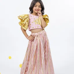 Jilmil Girls Embroidered Thread Work Ready to Wear Lehenga &-picture-57