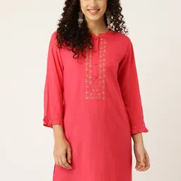 MissKurti Pink Yoke Design Thread Work Thread Work Kurti-image-73