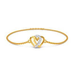 Kisna Diamond & Gold Jewellery Entwined Heart 14k Gold & Diamond Bracelet for Women-image-75