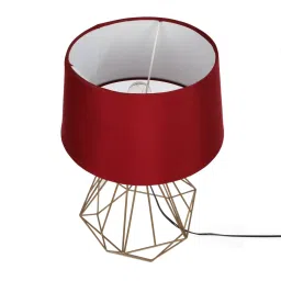 Homesake Red & Gold Metal Table Lamp With Light Bulb - Set of 1 image 3