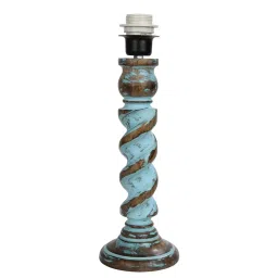Homesake Beige & Blue Wood Signature Rustic Table Lamp - Set of 2 image 5