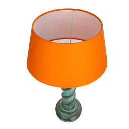 Homesake Orange & Blue Wood Signature Rustic Table Lamp - Set of 2 image 4