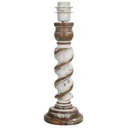 Homesake Beige & White Wood Signature Rustic Table Lamp - Set of 2 image 5