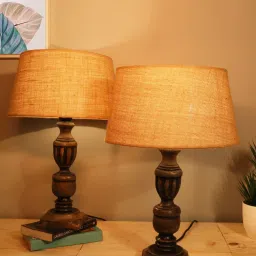 Homesake Brown Wood Signature Rustic Table Lamp - Set of 2 image 1